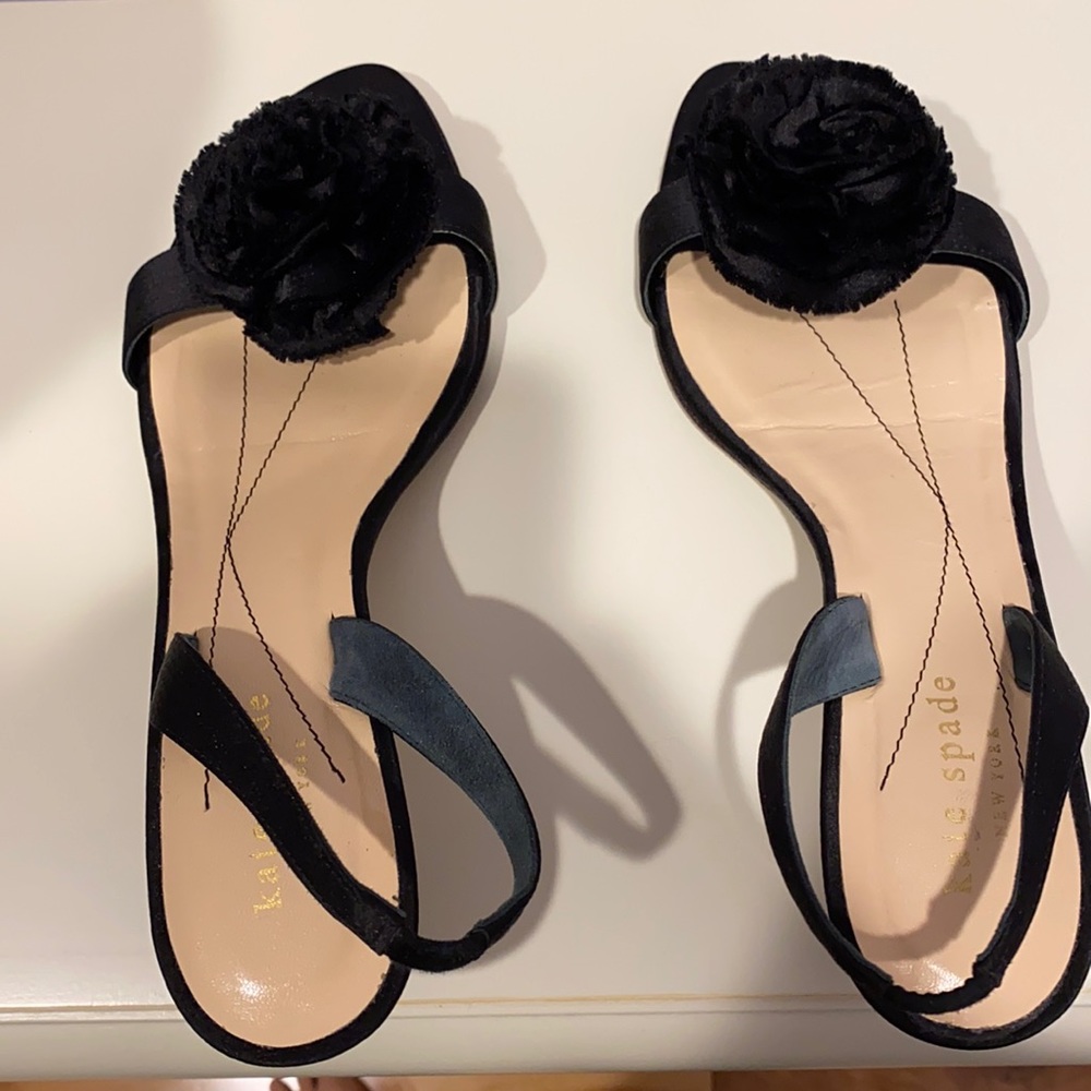 Fabulous black Kate Spade sandals with small heels